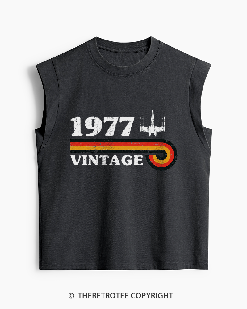 TheRetroTee 1977 Vintage Wing Washed Tank Top