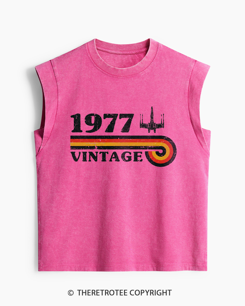 TheRetroTee 1977 Vintage Wing Washed Tank Top