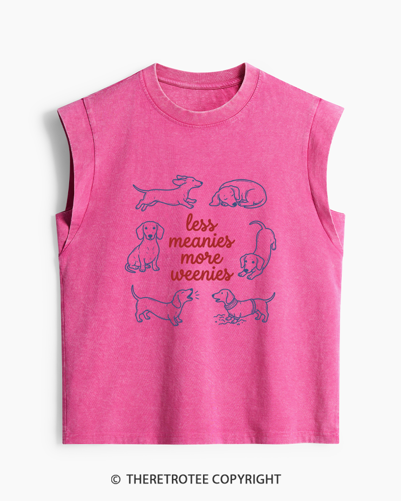 TheRetroTee Less Meanies More Weenies 1980s Washed Tank Top