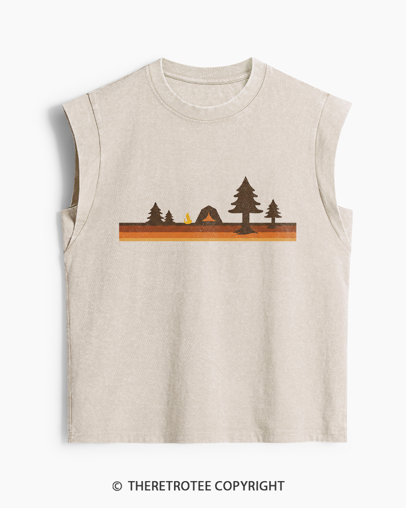 TheRetroTee Camper 1980s Washed Tank Top