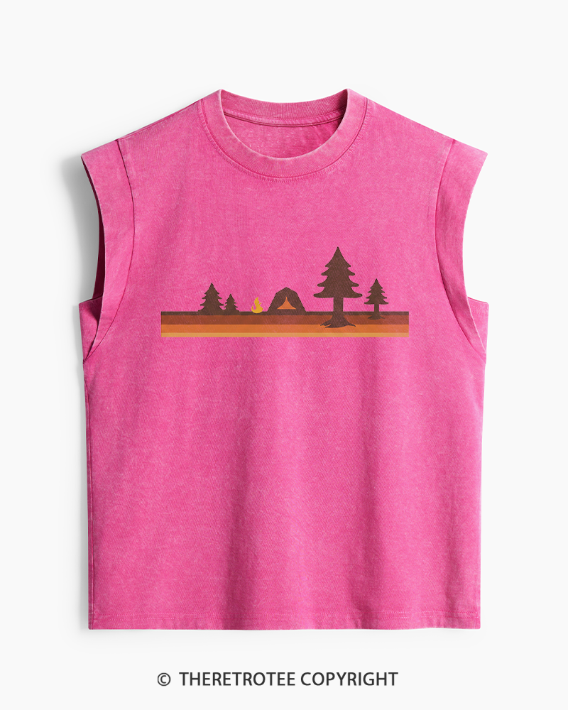 TheRetroTee Camper 1980s Washed Tank Top