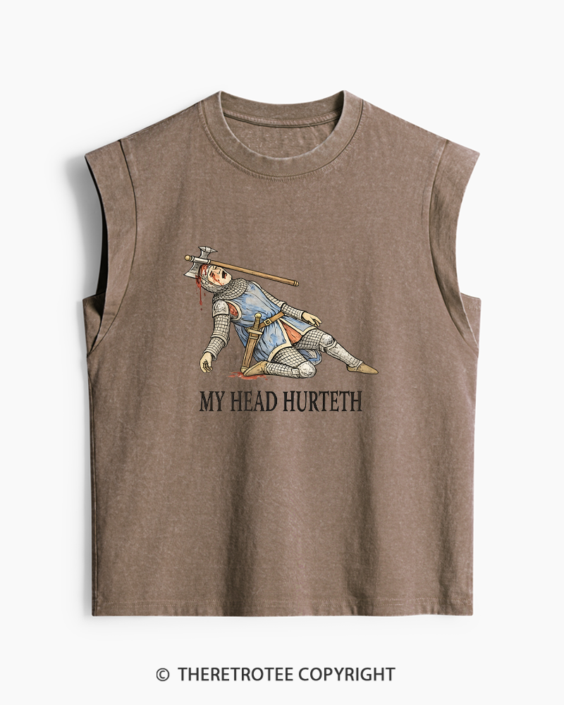 TheRetroTee My Head Hurteth Washed Tank Top