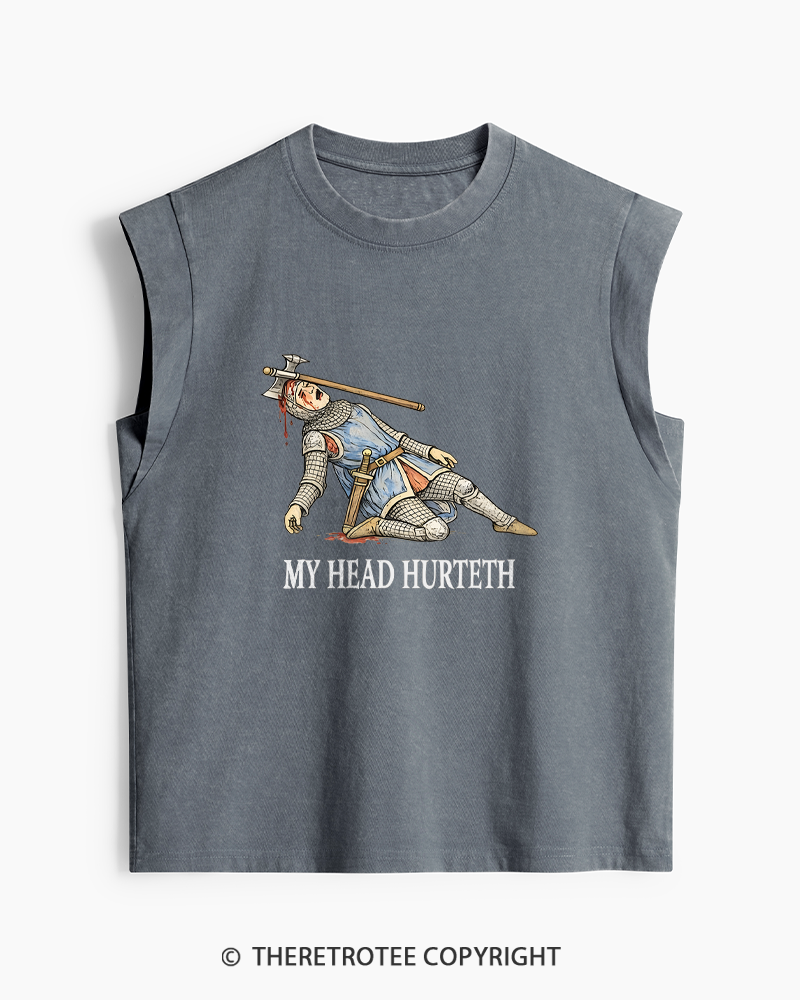 TheRetroTee My Head Hurteth Washed Tank Top