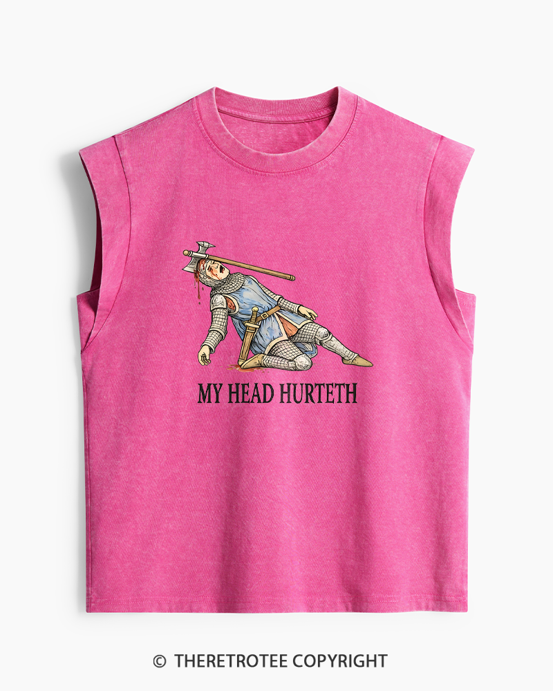 TheRetroTee My Head Hurteth Washed Tank Top