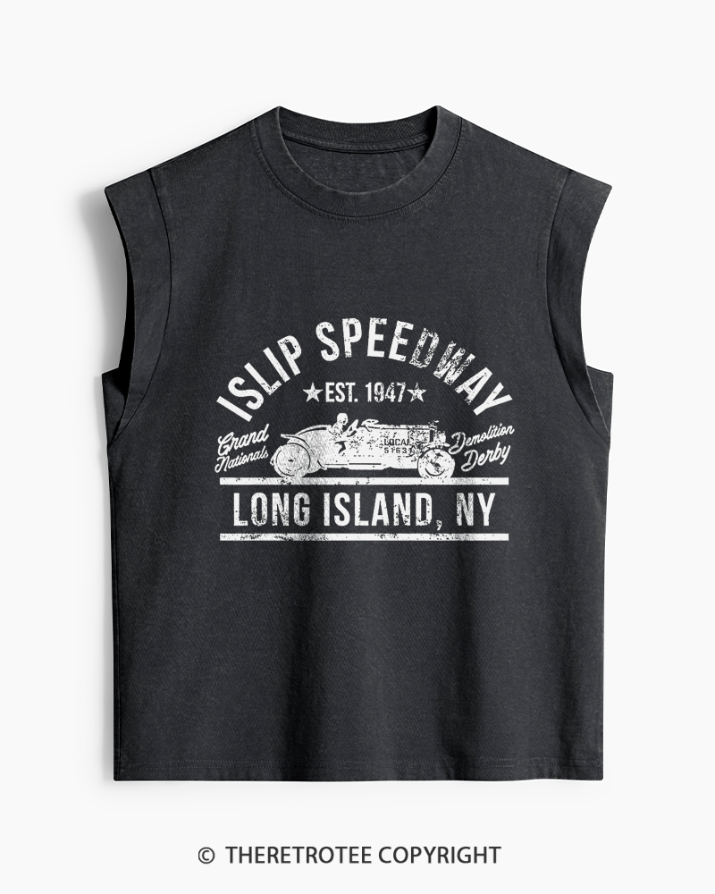 TheRetroTee Islip Speedway 1960s Women's Washed Tank Top