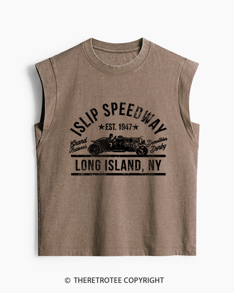 TheRetroTee Islip Speedway 1960s Women's Washed Tank Top