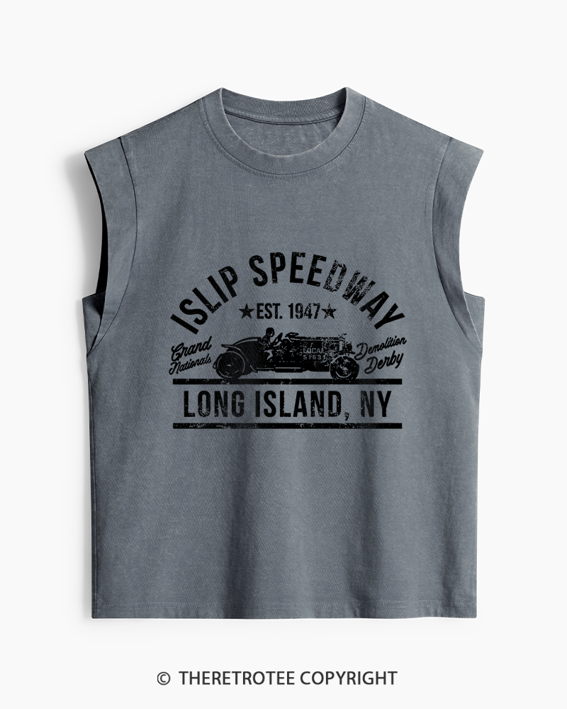TheRetroTee Islip Speedway 1960s Women's Washed Tank Top