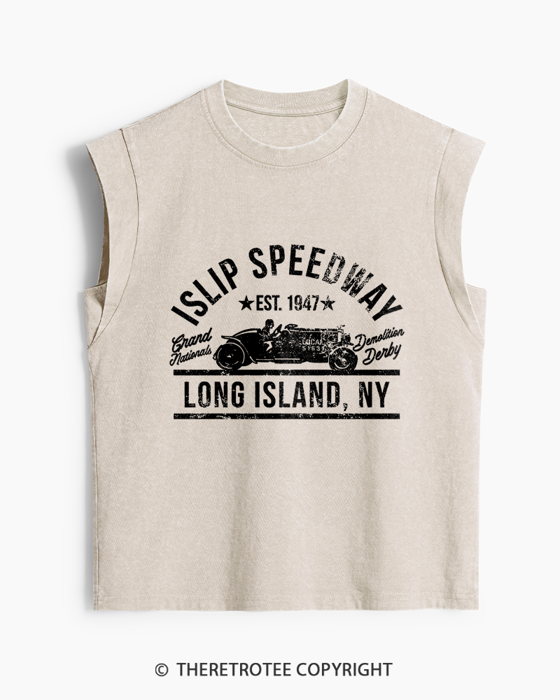 TheRetroTee Islip Speedway 1960s Women's Washed Tank Top