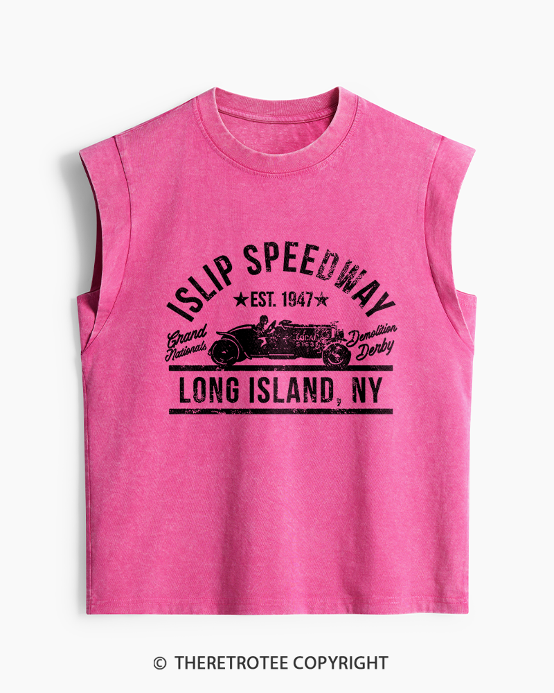 TheRetroTee Islip Speedway 1960s Women's Washed Tank Top