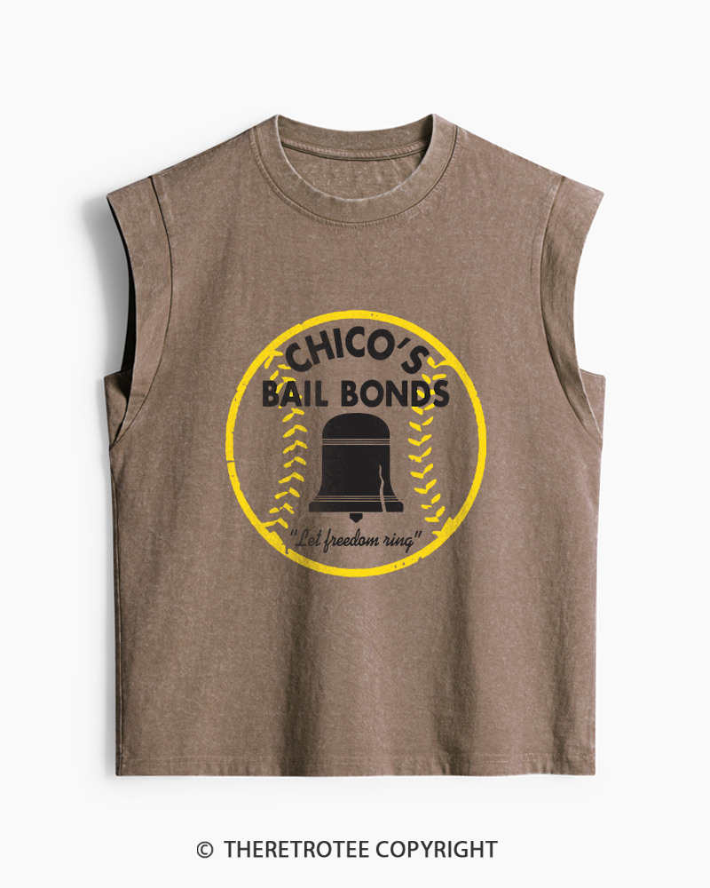 TheRetroTee Chico's Bail Bonds 1970s Washed Tank Top