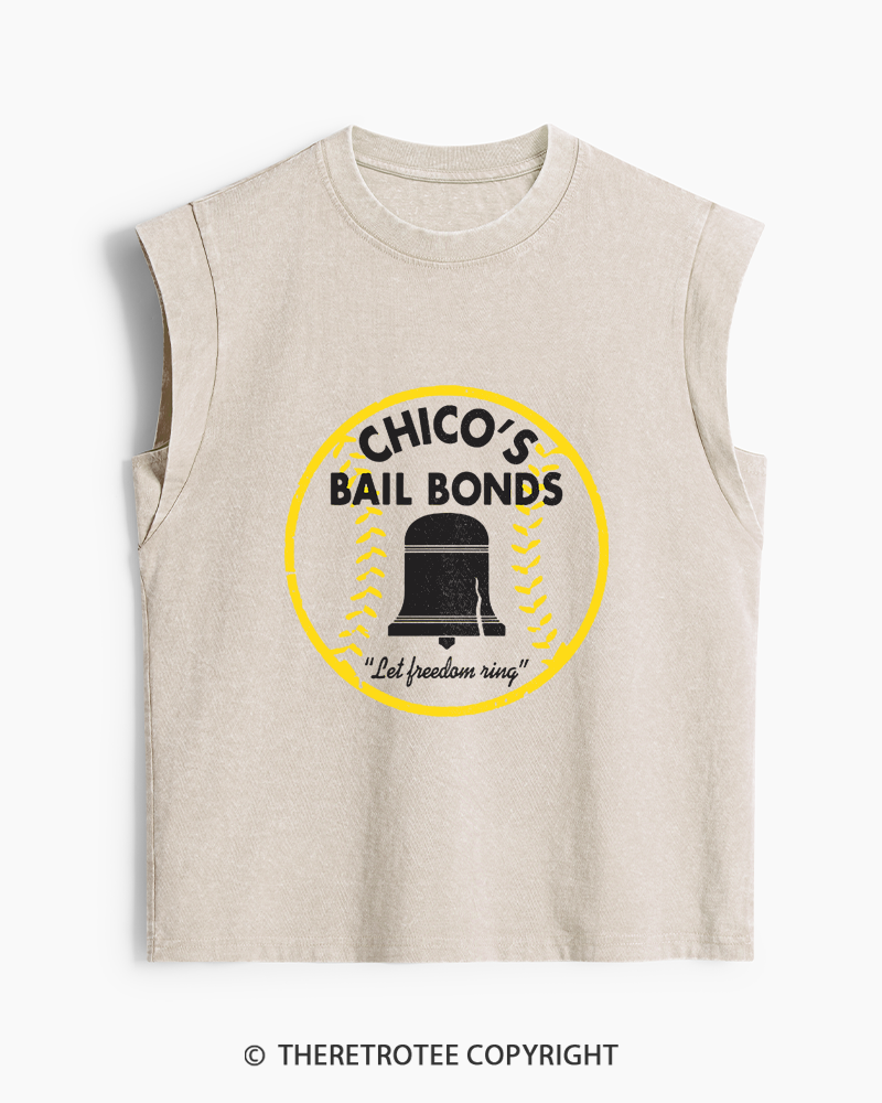 TheRetroTee Chico's Bail Bonds 1970s Washed Tank Top