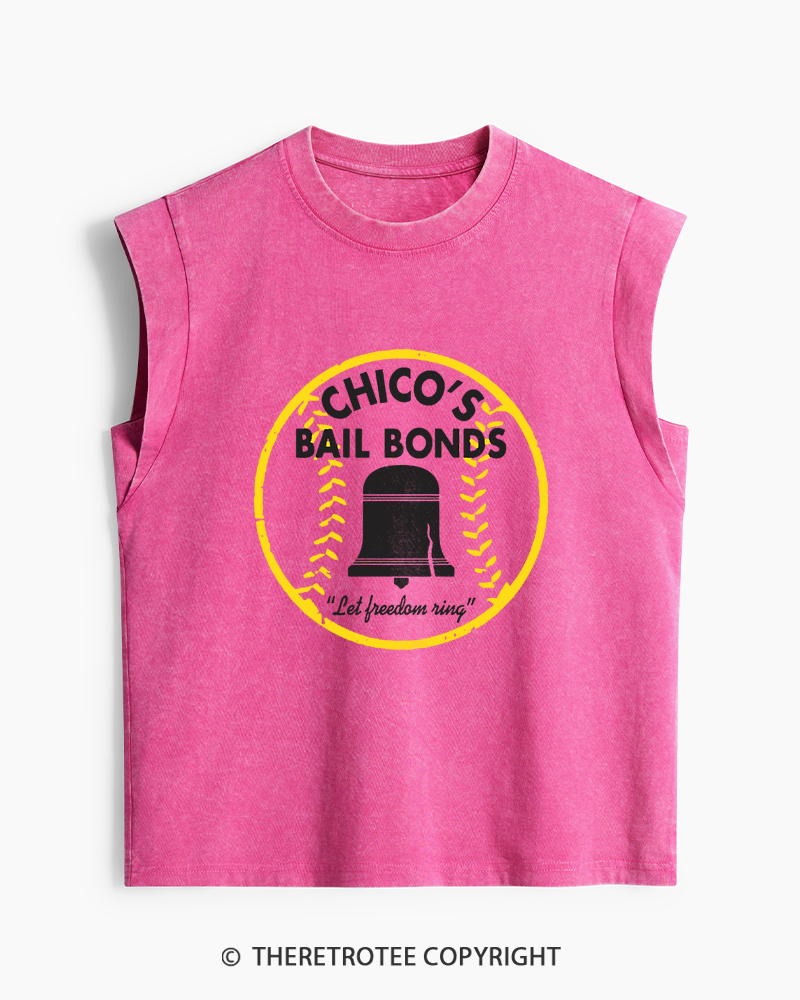 TheRetroTee Chico's Bail Bonds 1970s Washed Tank Top