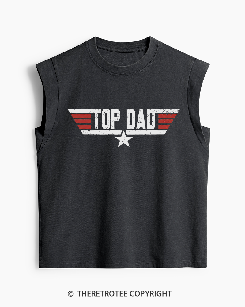TheRetroTee Top Dad 1980s Washed Tank Top