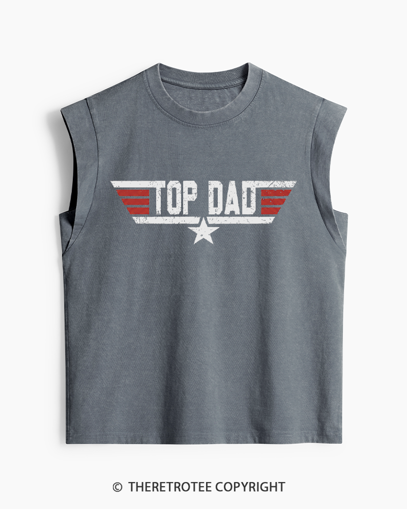 TheRetroTee Top Dad 1980s Washed Tank Top