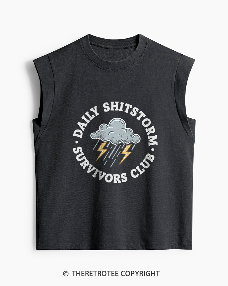 TheRetroTee Daily Shitstorm Survivors Club 1990s Women's Washed Tank Top