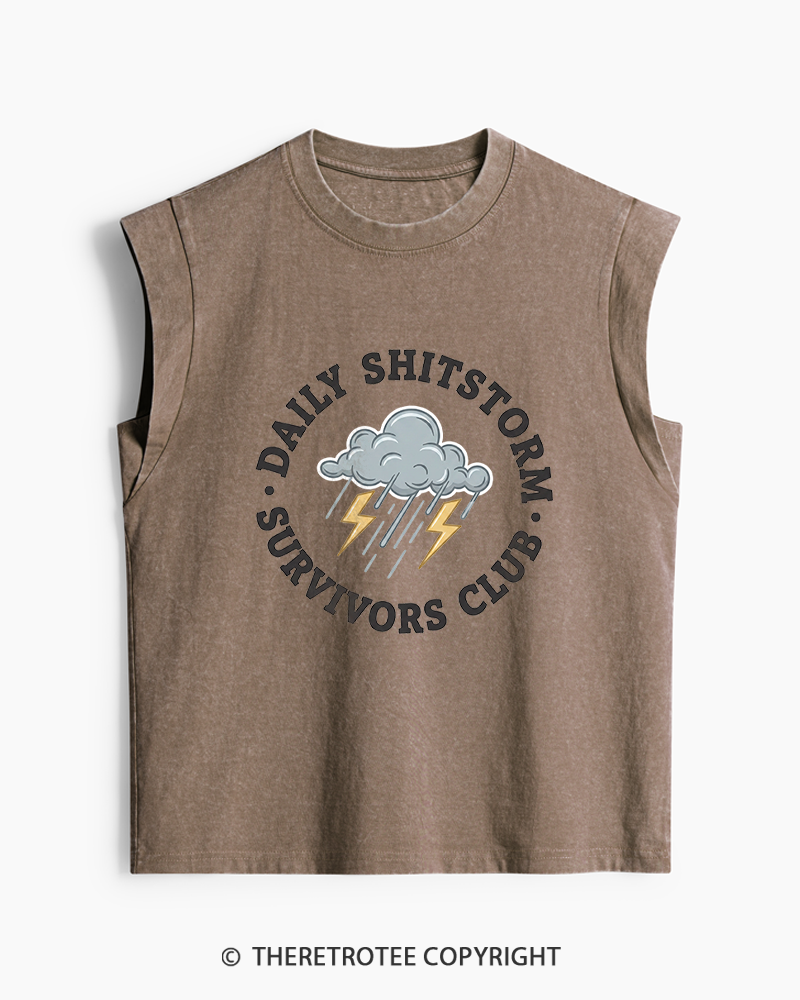 TheRetroTee Daily Shitstorm Survivors Club 1990s Women's Washed Tank Top