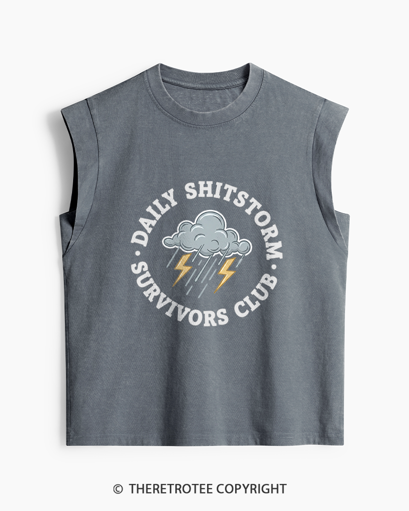 TheRetroTee Daily Shitstorm Survivors Club 1990s Women's Washed Tank Top