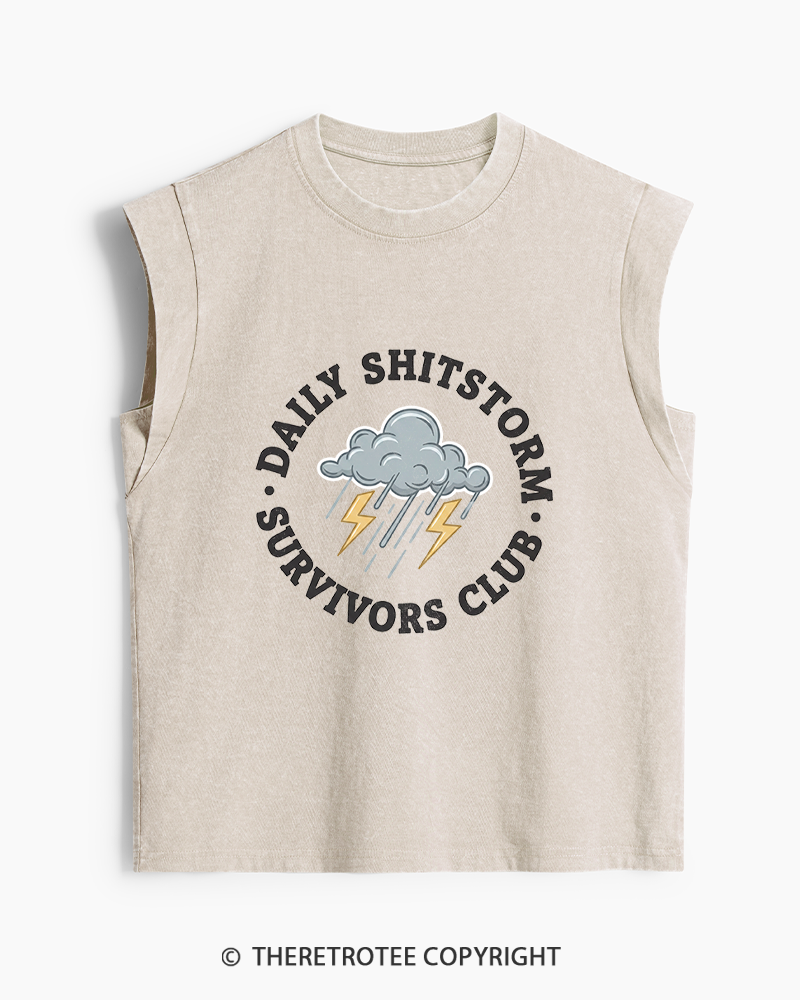 TheRetroTee Daily Shitstorm Survivors Club 1990s Women's Washed Tank Top