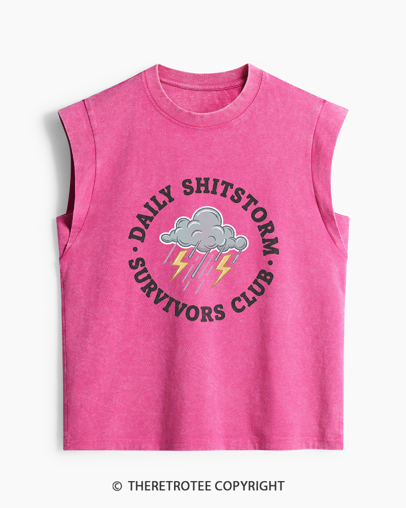 TheRetroTee Daily Shitstorm Survivors Club 1990s Women's Washed Tank Top