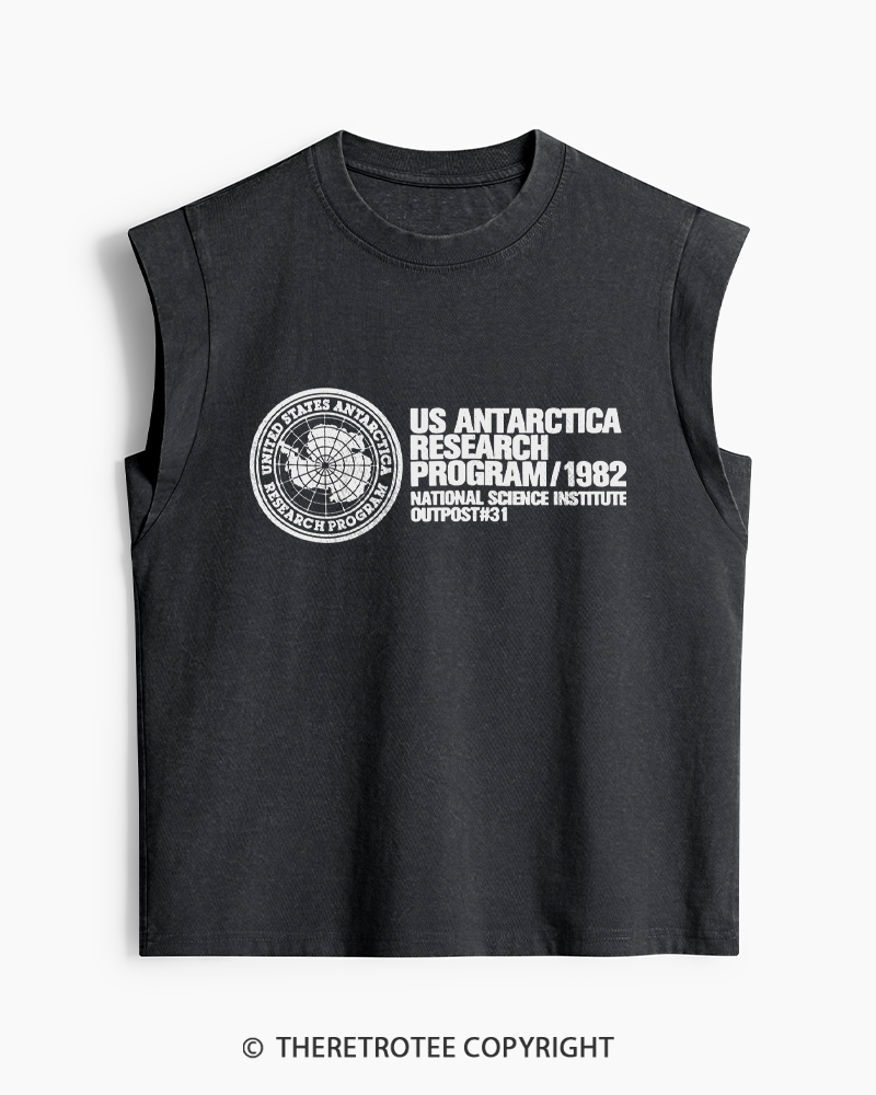TheRetroTee US Expedition Antarctica Research Program 1980s Women's Washed Tank Top