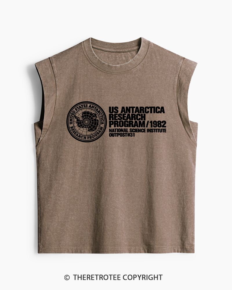 TheRetroTee US Expedition Antarctica Research Program 1980s Women's Washed Tank Top