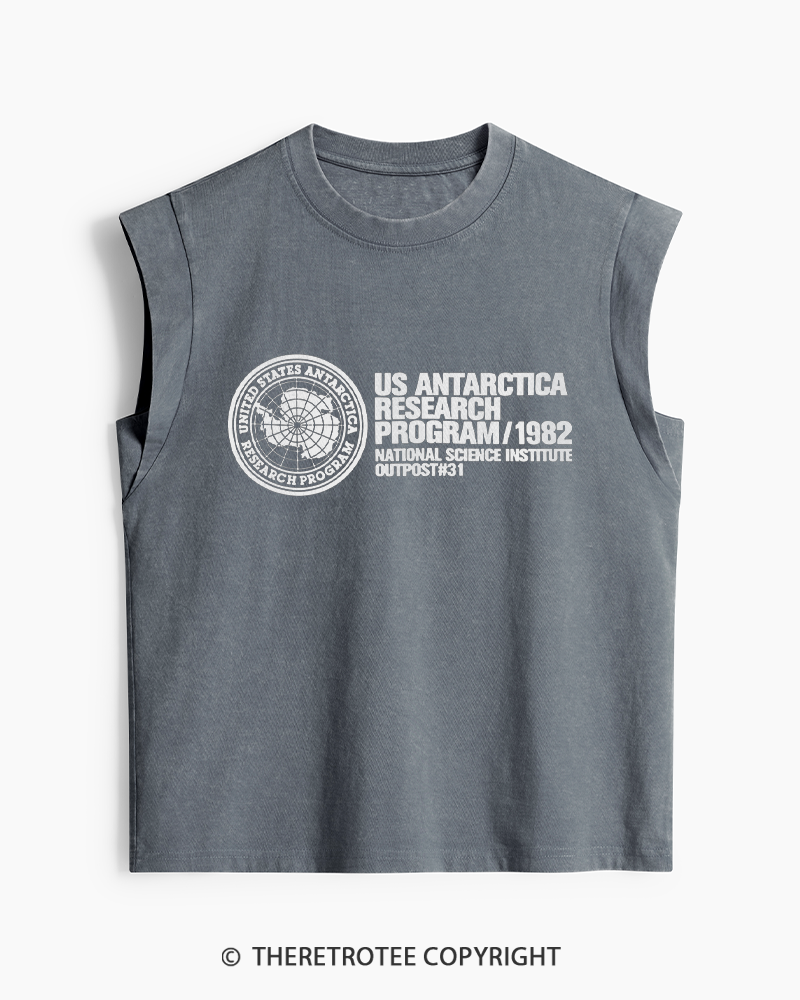 TheRetroTee US Expedition Antarctica Research Program 1980s Women's Washed Tank Top