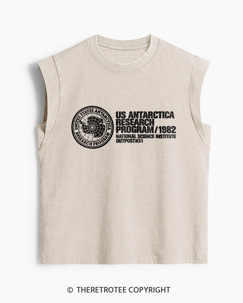 TheRetroTee US Expedition Antarctica Research Program 1980s Women's Washed Tank Top
