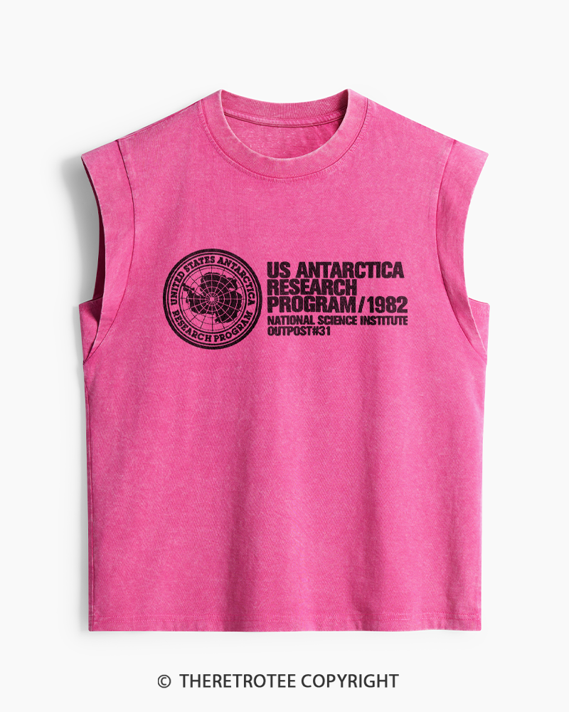 TheRetroTee US Expedition Antarctica Research Program 1980s Women's Washed Tank Top