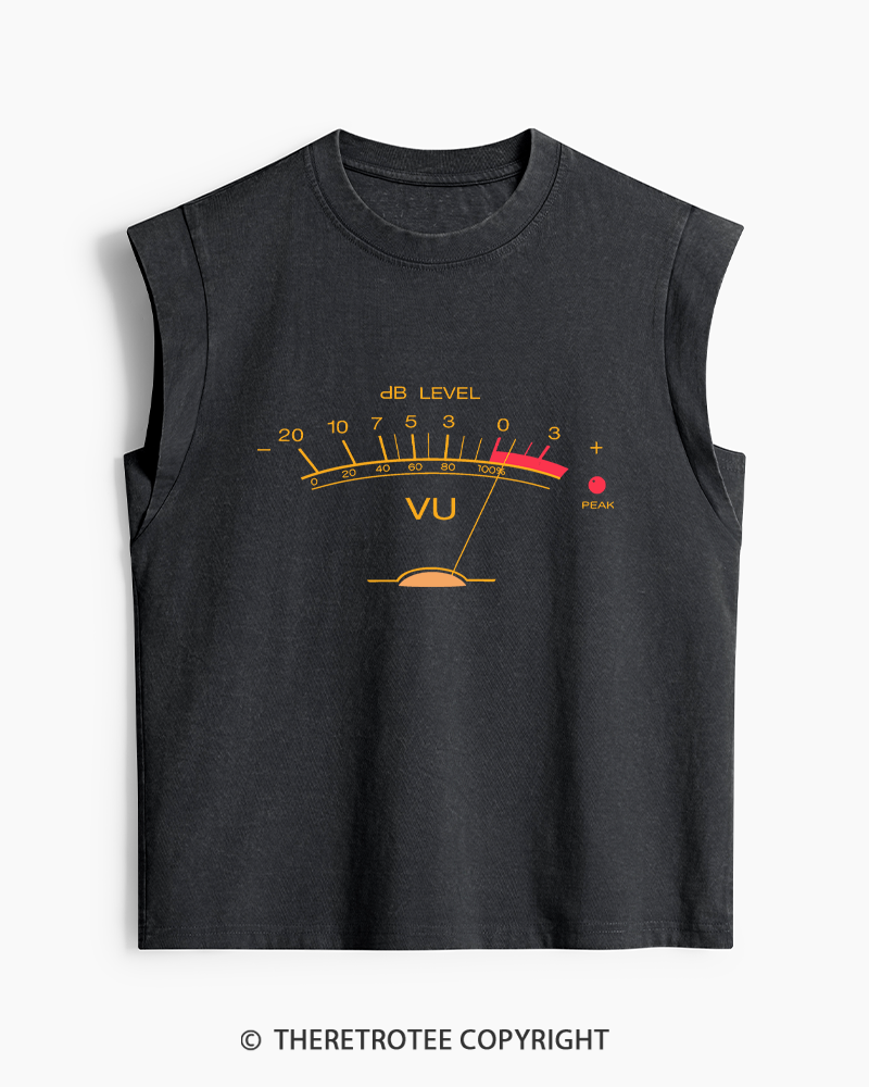 TheRetroTee Volume VU Meter Washed Tank Top