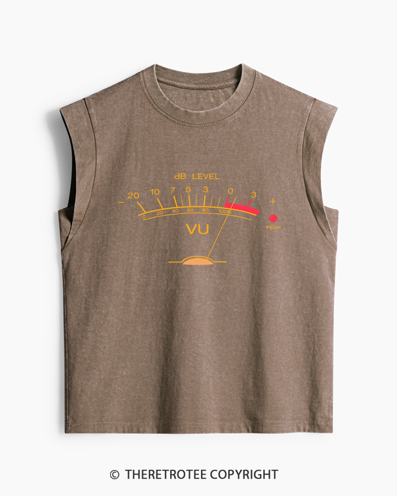 TheRetroTee Volume VU Meter Washed Tank Top