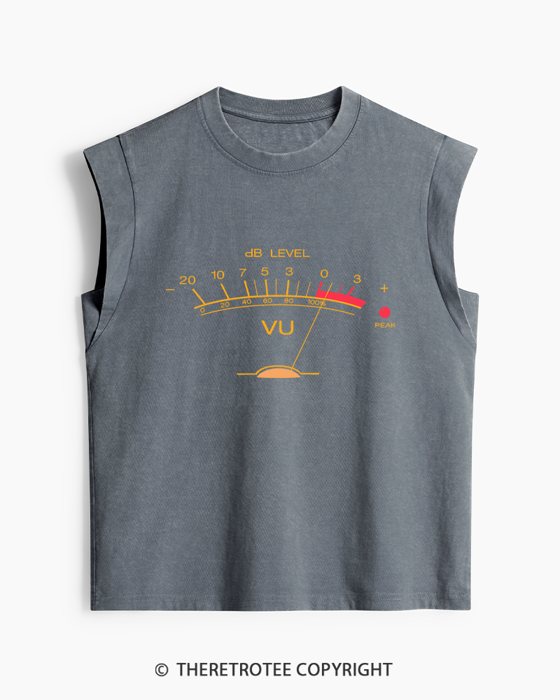 TheRetroTee Volume VU Meter Washed Tank Top