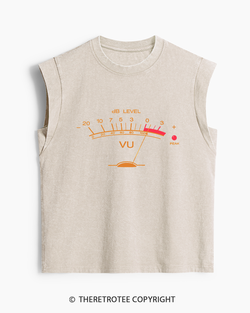 TheRetroTee Volume VU Meter Washed Tank Top