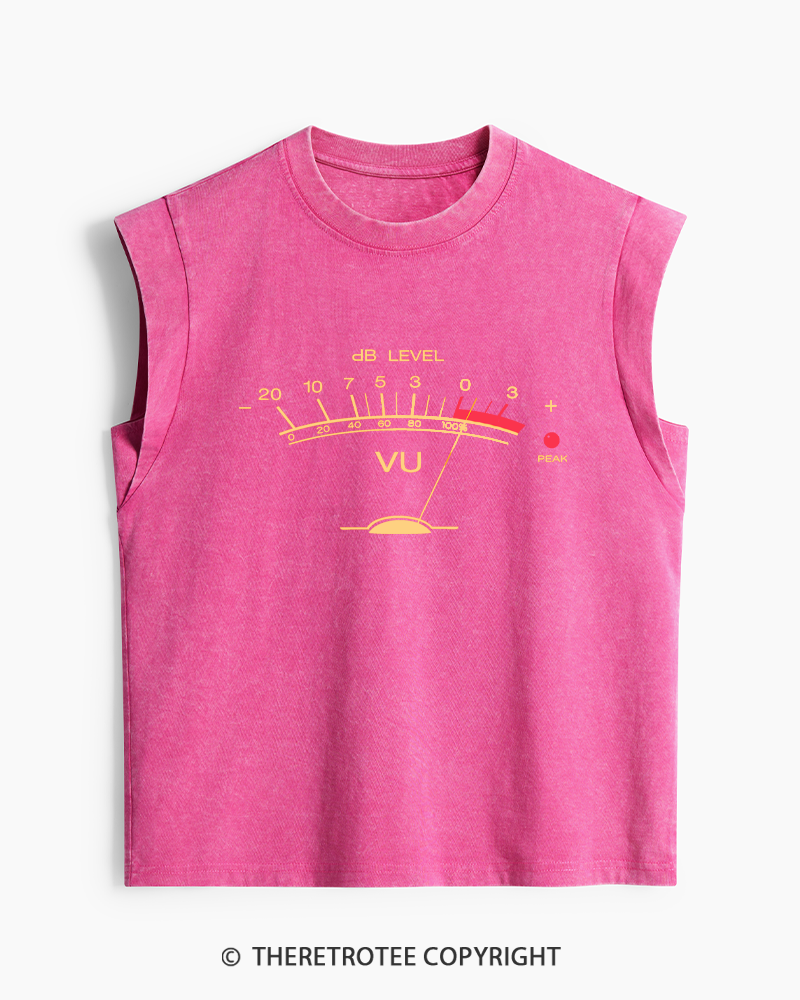 TheRetroTee Volume VU Meter Washed Tank Top