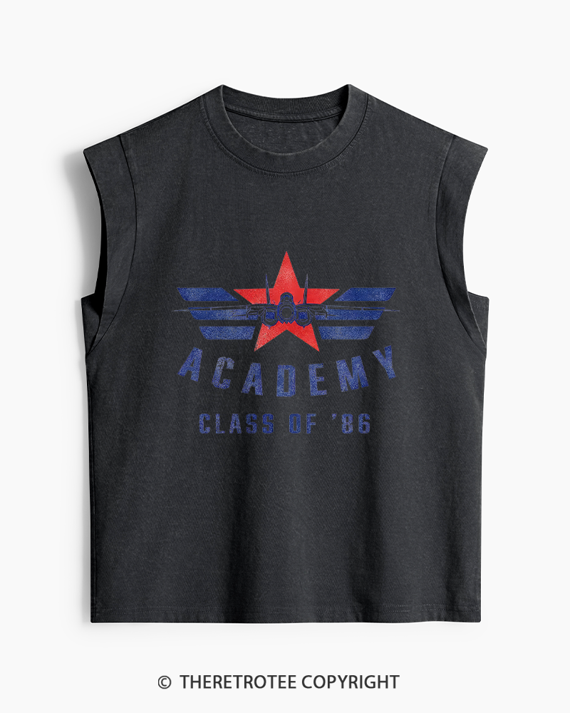 TheRetroTee Academy '86 1980s Washed Tank Top