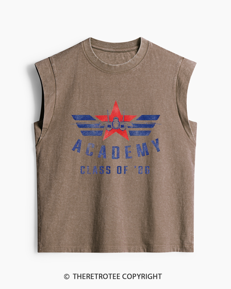 TheRetroTee Academy '86 1980s Washed Tank Top