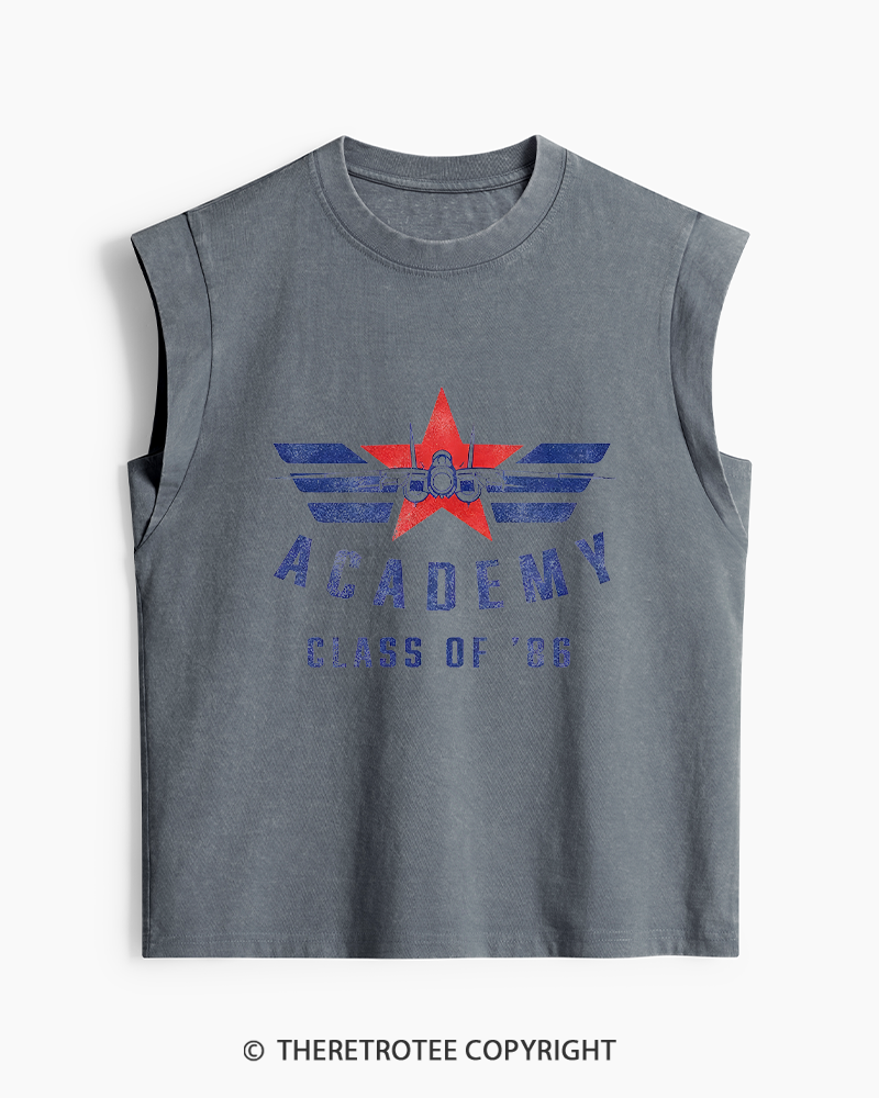 TheRetroTee Academy '86 1980s Washed Tank Top