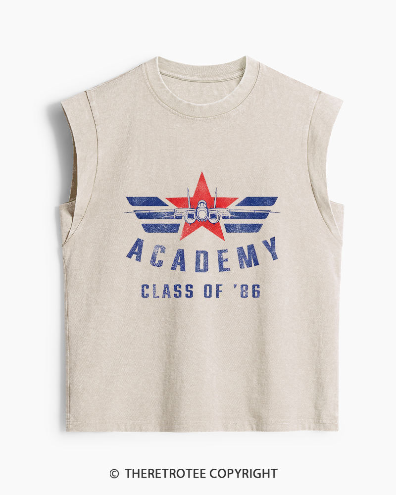 TheRetroTee Academy '86 1980s Washed Tank Top