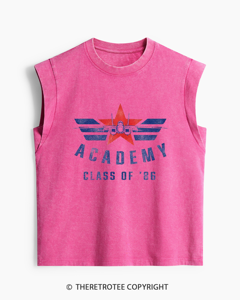 TheRetroTee Academy '86 1980s Washed Tank Top