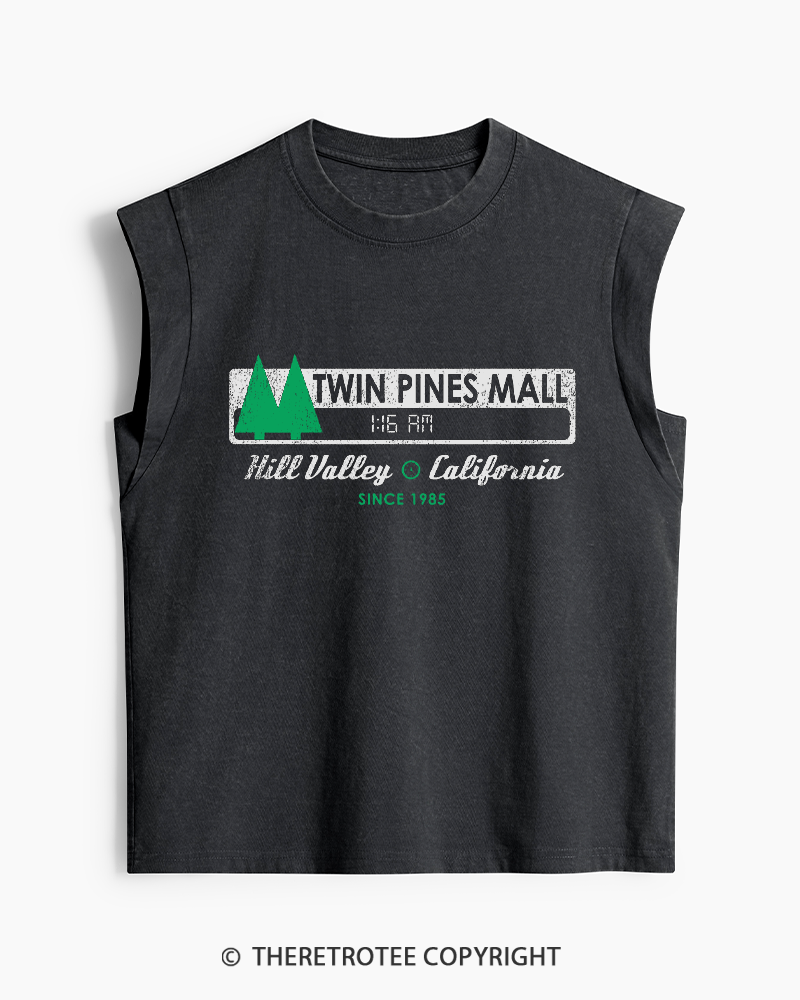TheRetroTee Twin Pines mall Sign Worn 1980s Washed Tank Top