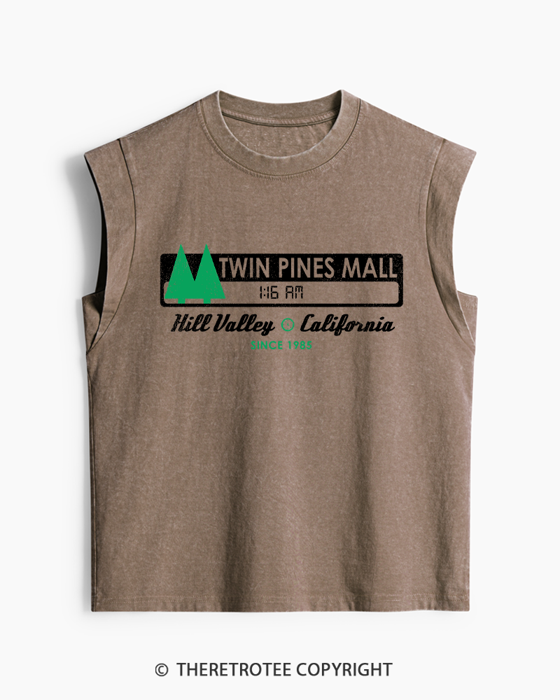 TheRetroTee Twin Pines mall Sign Worn 1980s Washed Tank Top
