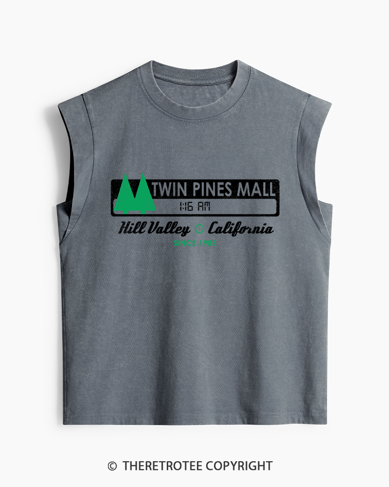 TheRetroTee Twin Pines mall Sign Worn 1980s Washed Tank Top