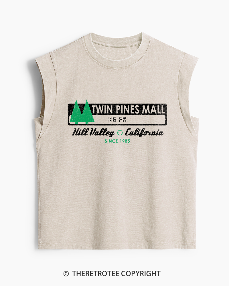 TheRetroTee Twin Pines mall Sign Worn 1980s Washed Tank Top