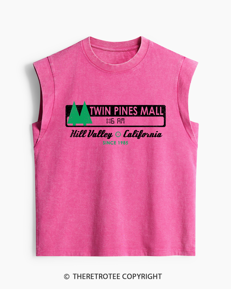 TheRetroTee Twin Pines mall Sign Worn 1980s Washed Tank Top
