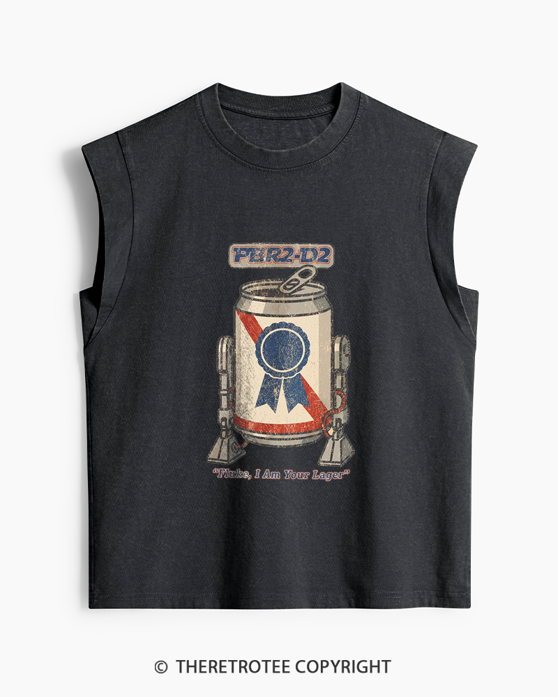 TheRetroTee I Am Your Lager 1980s Washed Tank Top
