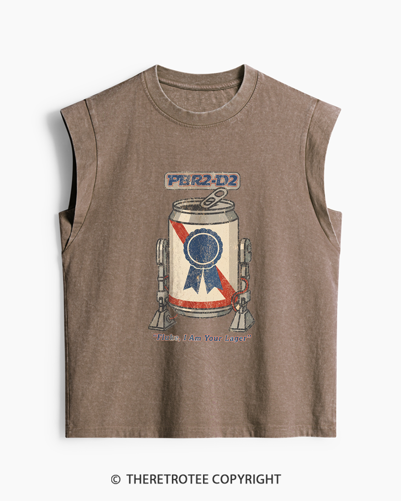 TheRetroTee I Am Your Lager 1980s Washed Tank Top