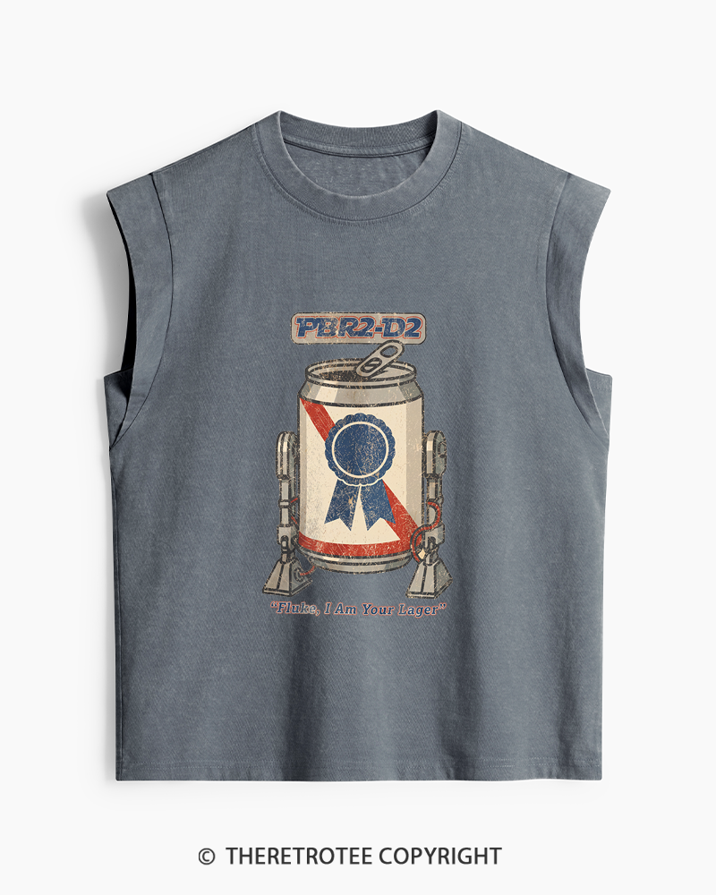 TheRetroTee I Am Your Lager 1980s Washed Tank Top
