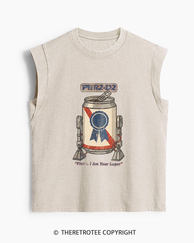 TheRetroTee I Am Your Lager 1980s Washed Tank Top