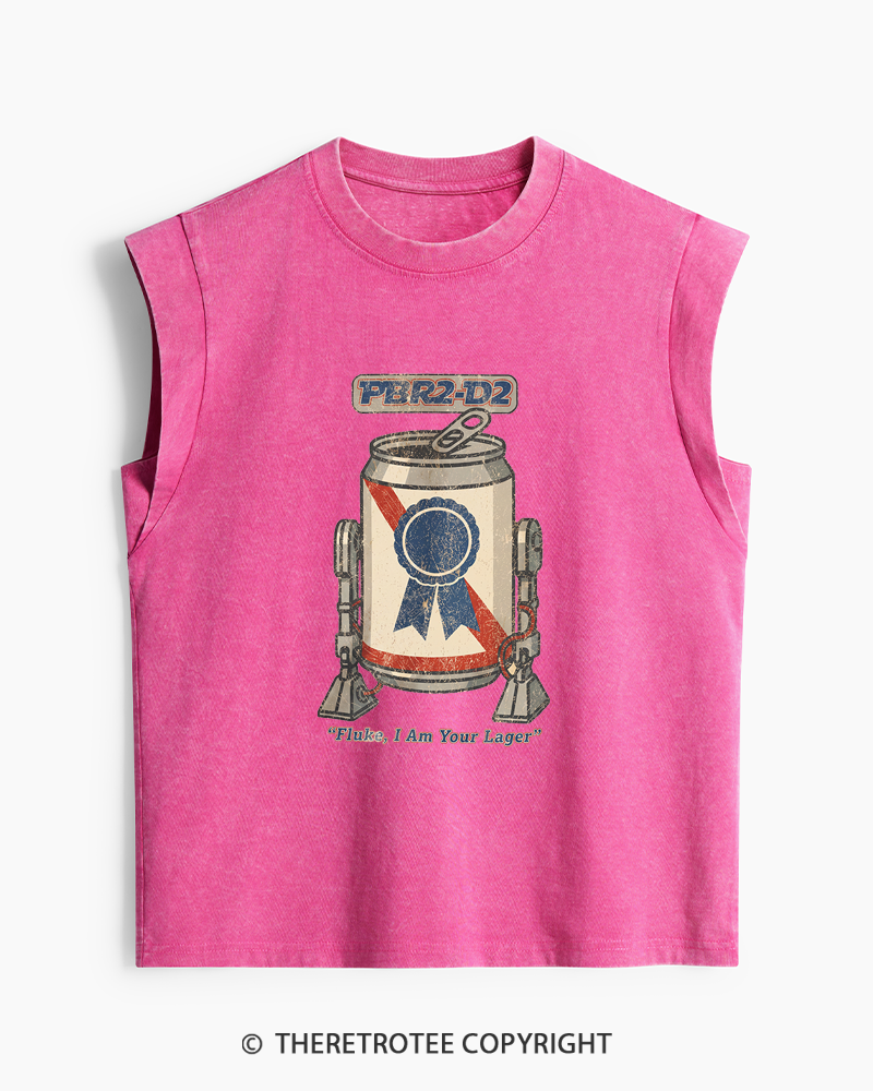 TheRetroTee I Am Your Lager 1980s Washed Tank Top