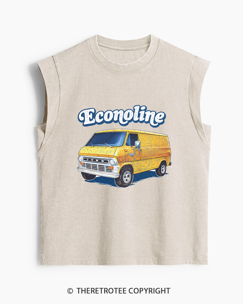 TheRetroTee 1970s Econoline Van Washed Tank Top