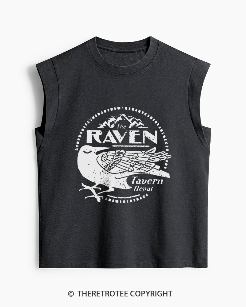 TheRetroTee Raven Tavern 1980s Washed Tank Top